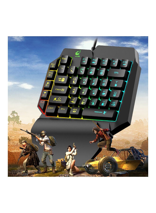 لوحة مفاتيح ألعاب آلية K15 مريحة وملونة بإضاءة خلفية RGB بيد واحدة للعبة PUBG - سلكية - Image 5