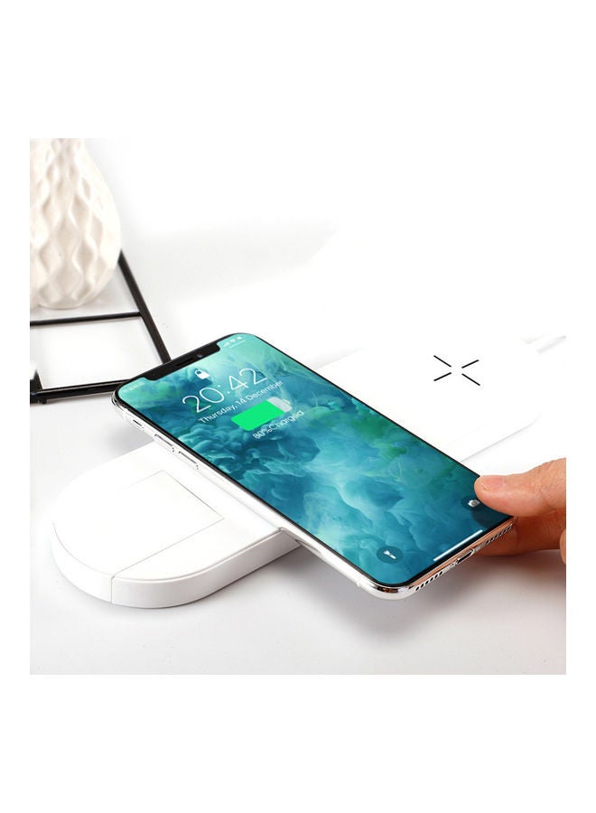 3 in 1 Wireless Charger Charging Pad for iPhone Watch 1/2/3/4 AirPods White  - Image 4