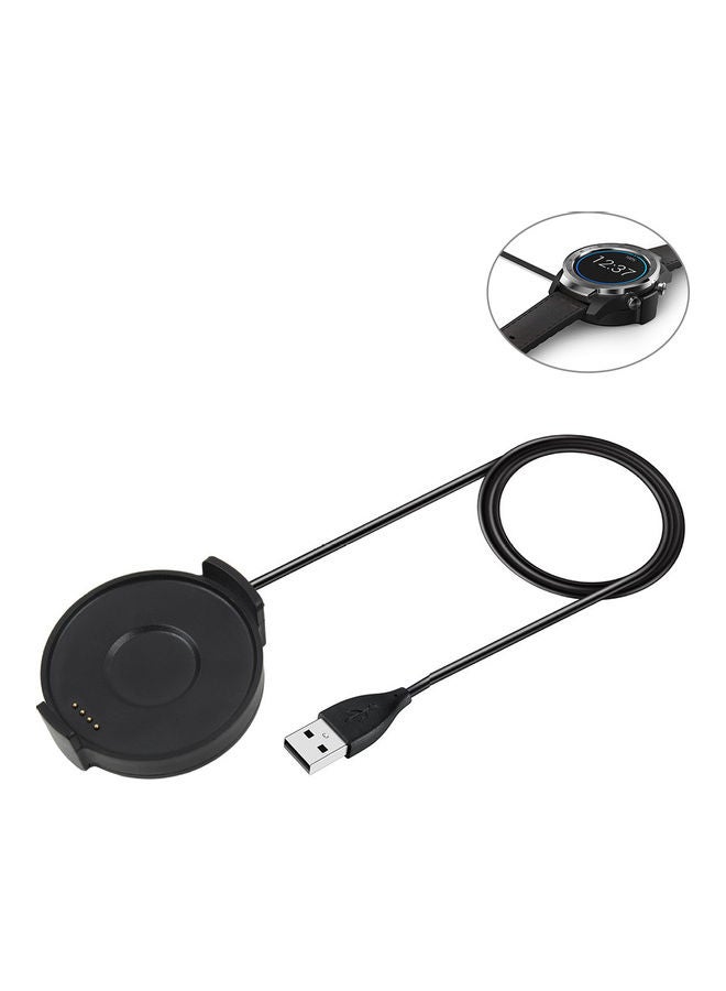 1M USB Data Charging Cable Magnetic Cradle Dock Replacement for TicWatch Pro Black