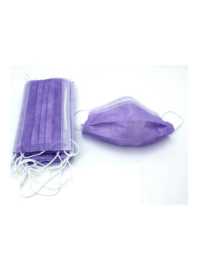 10-pieces Face Disposable Face Mask Purple Color for Adults - Image 1