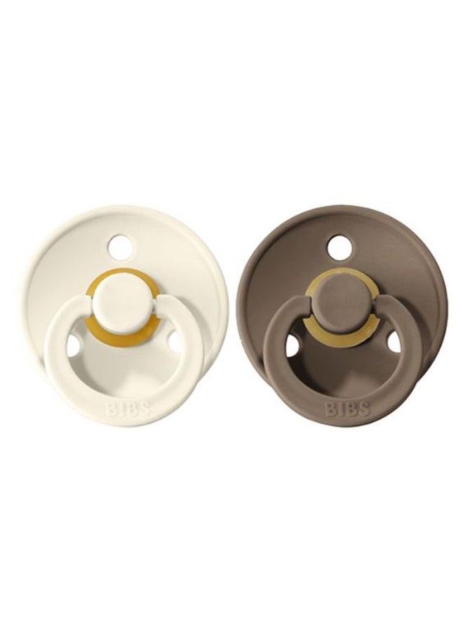 بيبس لهاية مقاس 1، للأطفال منذ الولادة إلى 6 أشهر، قطعتان بلون عاجي وسندياني غامق - Image 2