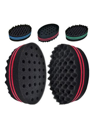 Double Sided Magic Hair Brush Sponge Wave Dreads Locking Curl Coil Afro Barber Tool Black 15*15*15cm - v1603691948/N41422780A_1