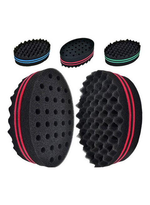 Double Sided Magic Hair Brush Sponge Wave Dreads Locking Curl Coil Afro Barber Tool Black 15*15*15cm