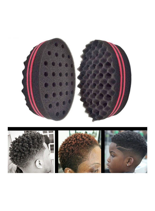 Double Sided Magic Hair Brush Sponge Wave Dreads Locking Curl Coil Afro Barber Tool Black 15*15*15cm