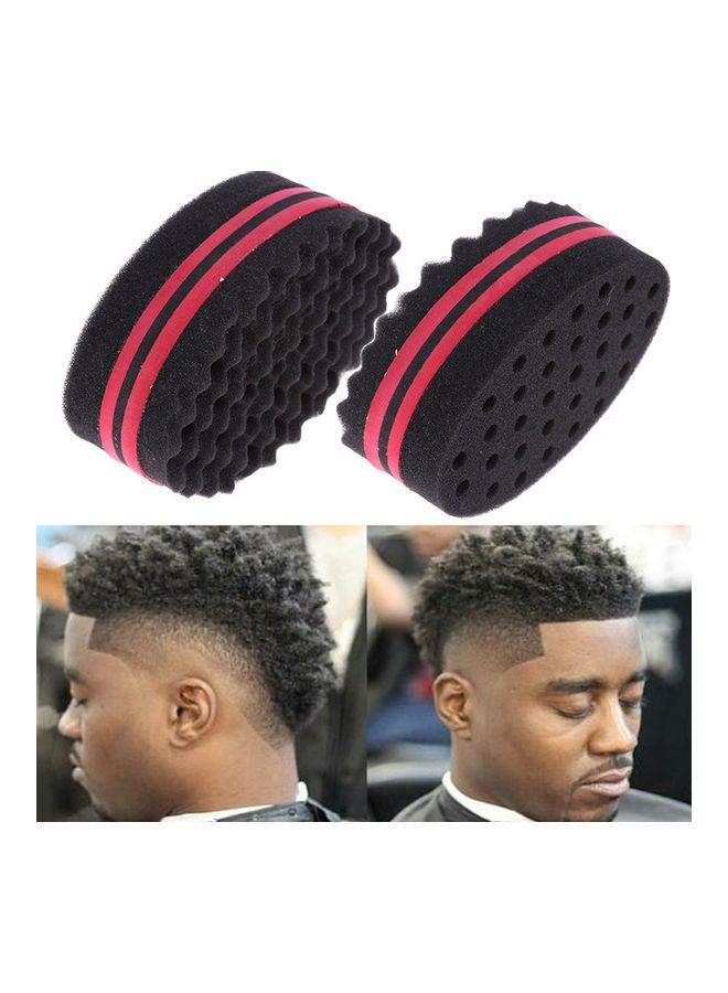 Double Sided Magic Hair Brush Sponge Wave Dreads Locking Curl Coil Afro Barber Tool Black 15*15*15cm