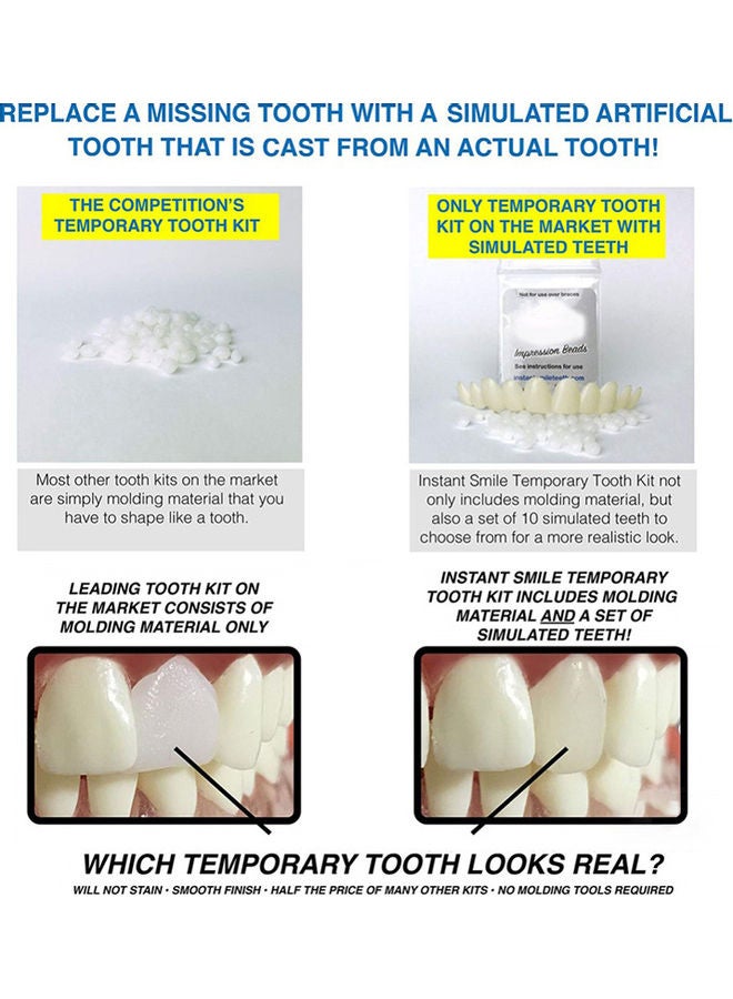 Generic Tooth Whitening Sticker Cuttable Instant Fit False Teeth Smile Veneers Sticker Natural color 10*10*10cm  - Image 3