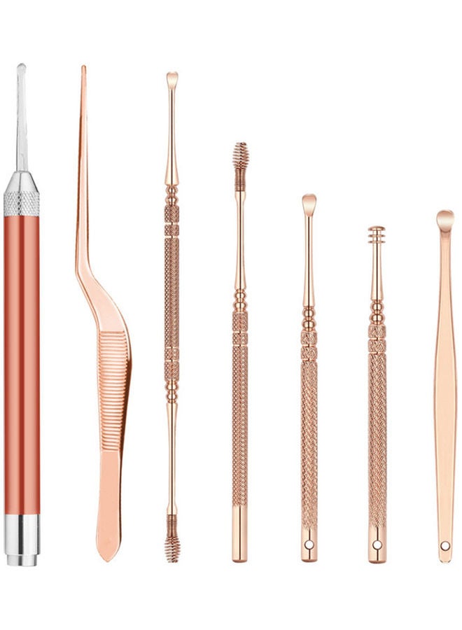 7 Pcs/Set Stainless Steel Earpick Ear Wax Removal Tool Set Glowing Ear Spoon Adult Children Safe Ear Wax Cleaning Tools multicolor 15*15*15cm - Image 5