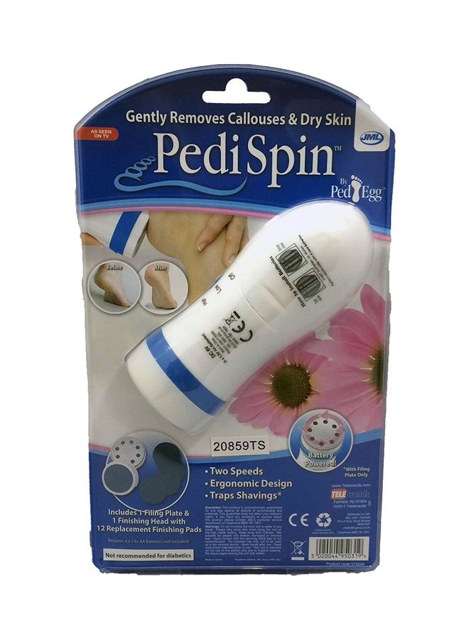 PediSpin Electric Dry Hard Rough Skin Remover Foot Care White 27*27*27cm - Image 5