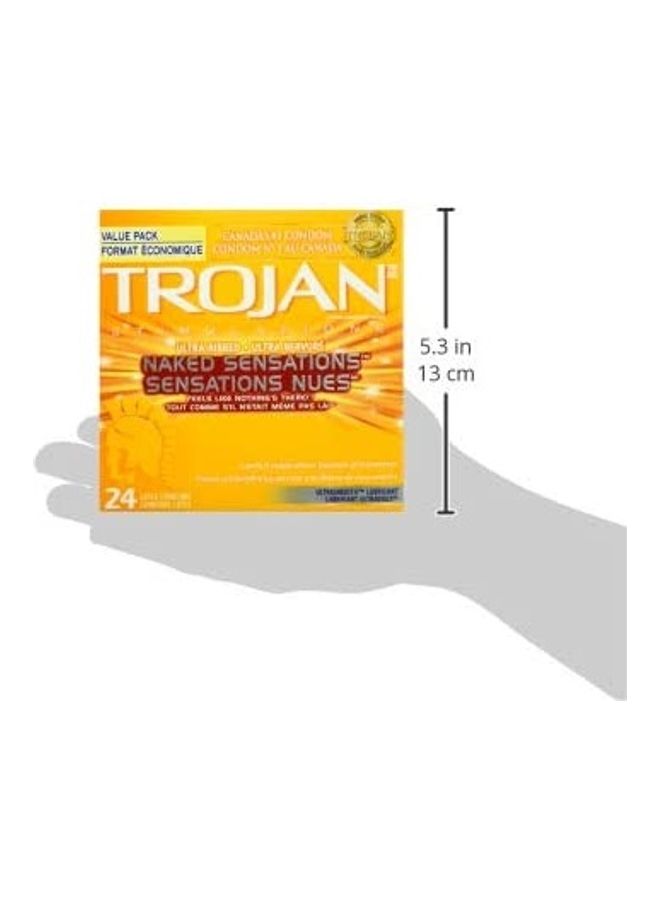 TROJAN Naked Sensations Ultra Ribbed Lubricated Latex Condoms, 24-Count - Image 5