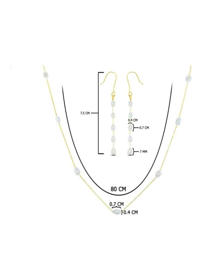 Vera Perla - 3-Piece 18 Karat Gold Pearls Jewellery Set - Image 1