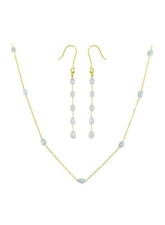 3-Piece 18 Karat Gold Pearls Jewellery Set