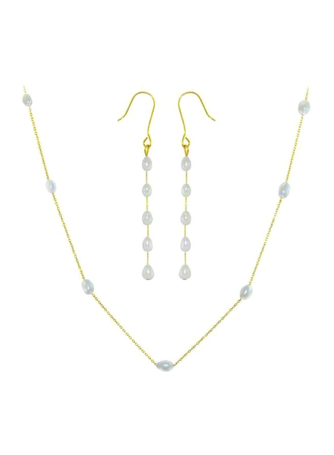 Vera Perla - 3-Piece 18 Karat Gold Pearls Jewellery Set - Image 1