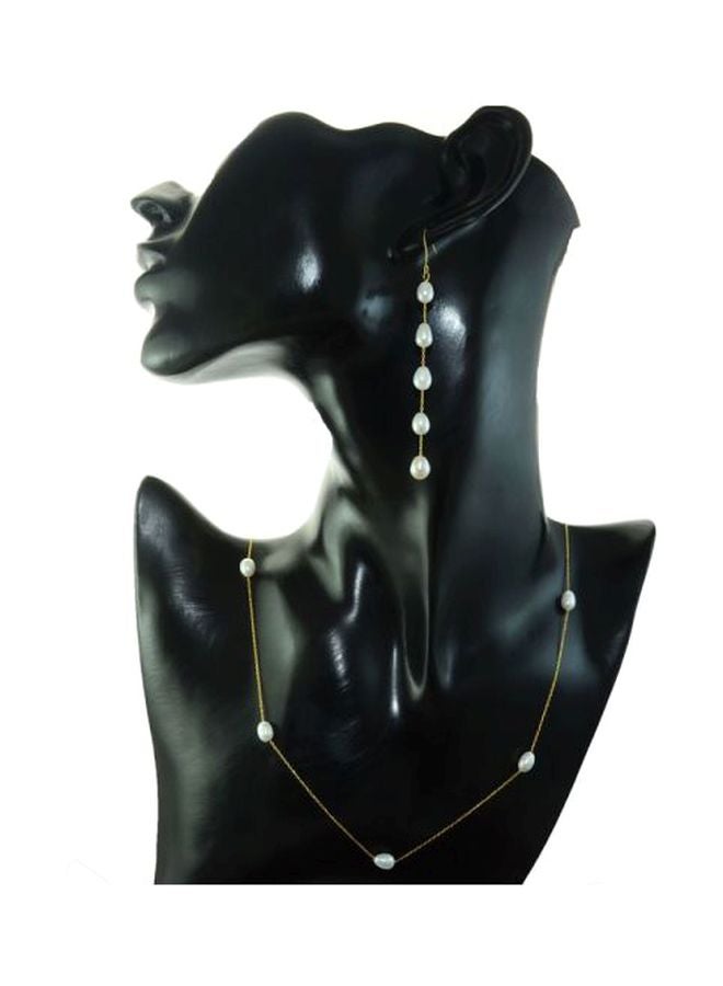 Vera Perla - 3-Piece 18 Karat Gold Pearls Jewellery Set - Image 1