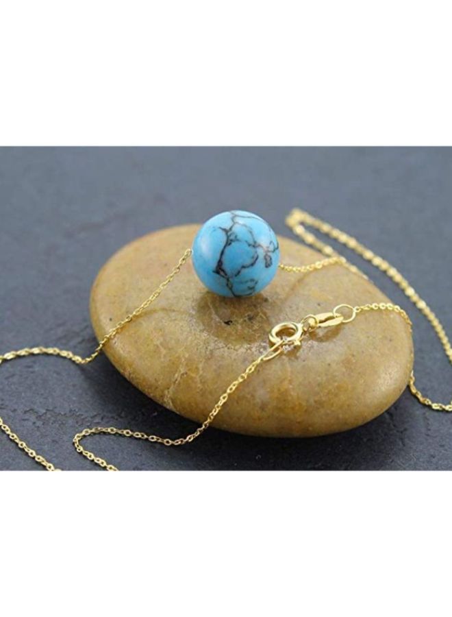 Vera Perla 10 Karat Gold Turquoise Pendant - Image 2