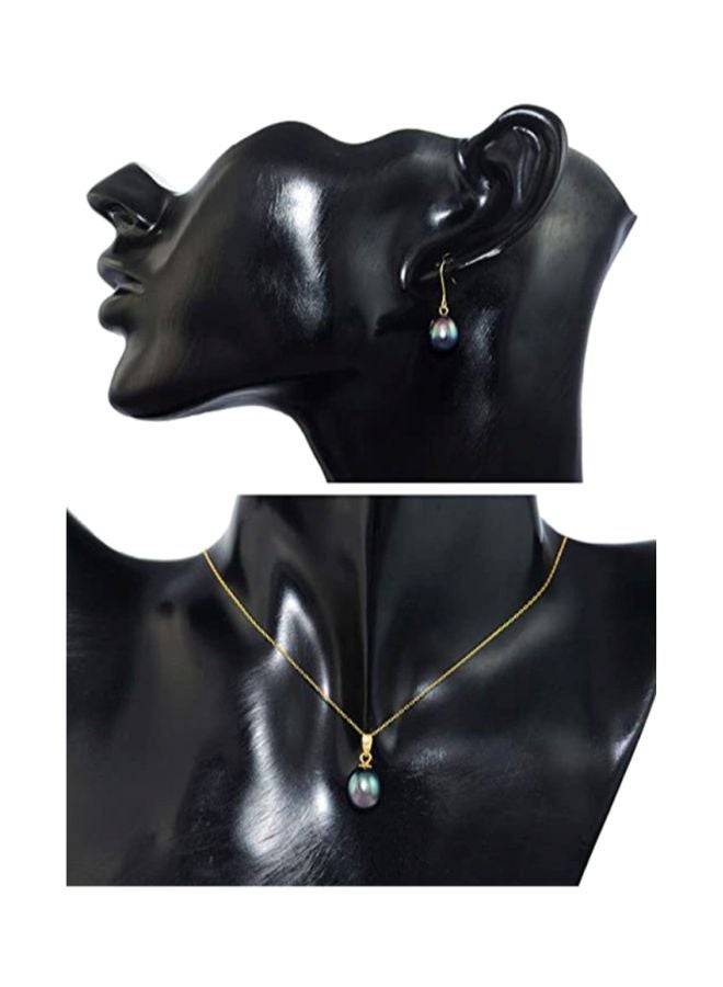 Vera Perla - 3-Piece 10 Karat Gold Pearl Jewellery Set - Image 1