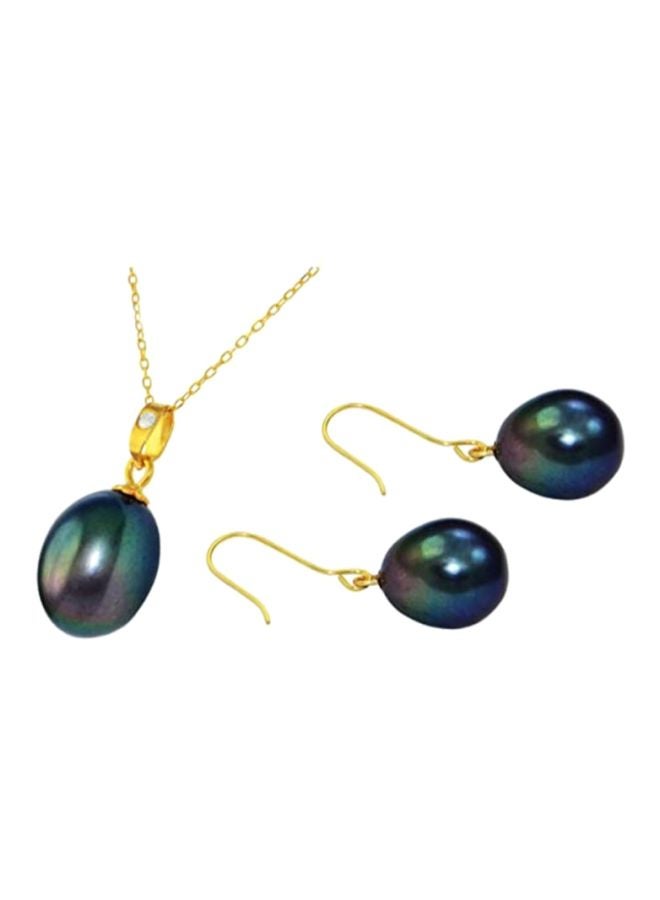 Vera Perla - 3-Piece 10 Karat Gold Pearl Jewellery Set - Image 1