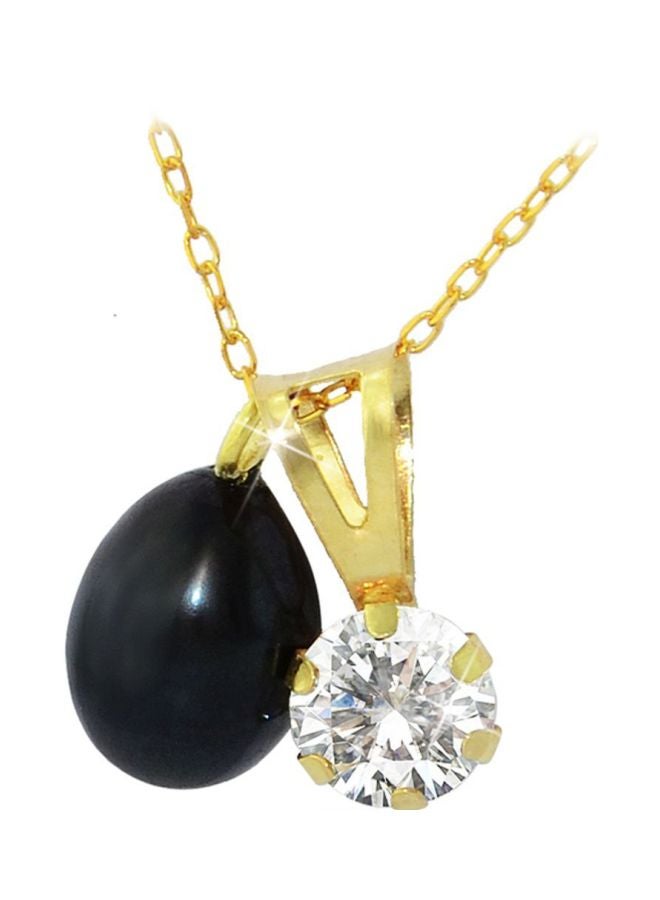 فيرا بيرلا قلادة من الذهب عيار 18 قيراط بدلاية من اللؤلؤ مرصعة بالزركونيا المكعبة