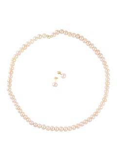 3-Piece 18 Karat Gold Pearl Classic Strung Jewellery Set