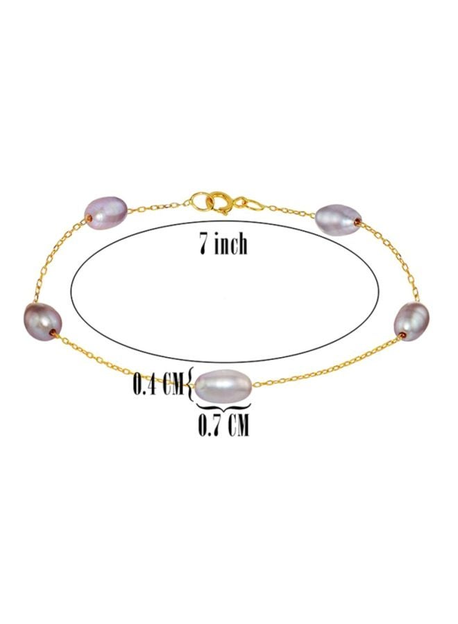 Vera Perla - 10 Karat Gold Pearl Bracelet - Image 1