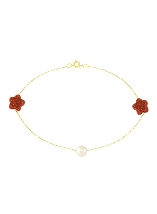 Vera Perla - 10K Gold Star Sunstone And Pearl Bracelet - Image 1