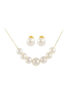 Vera Perla 3-Piece 18 Karat Gold Pearl Jewellery Set  - Image 1