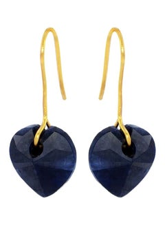 10 Karat Gold Sapphire Heart Earrings