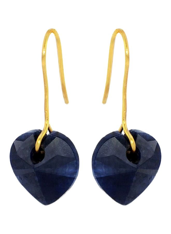 Vera Perla - 10 Karat Gold Sapphire Heart Earrings - Image 1
