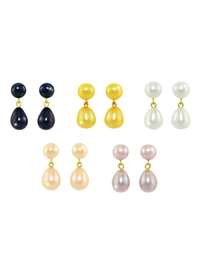 Vera Perla Pair Of 5 18 Karat Gold Pearl Earrings - Image 1