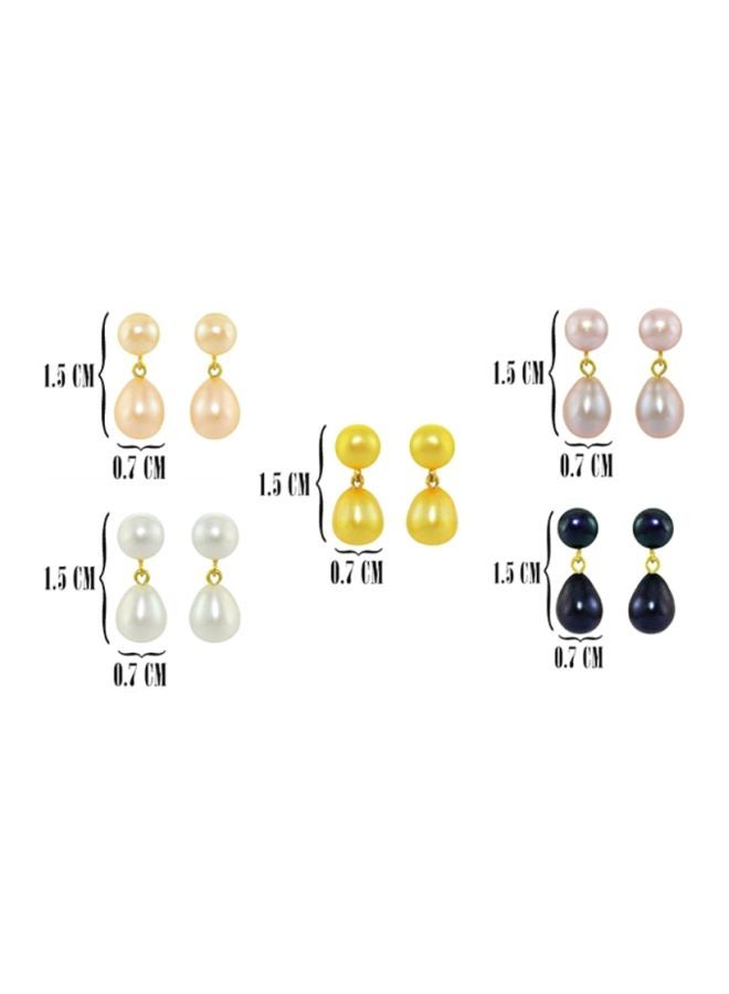 Vera Perla Pair Of 5 18 Karat Gold Pearl Earrings - Image 2