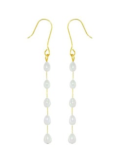 10 Karat Gold Pearls Opera Drop Earrings
