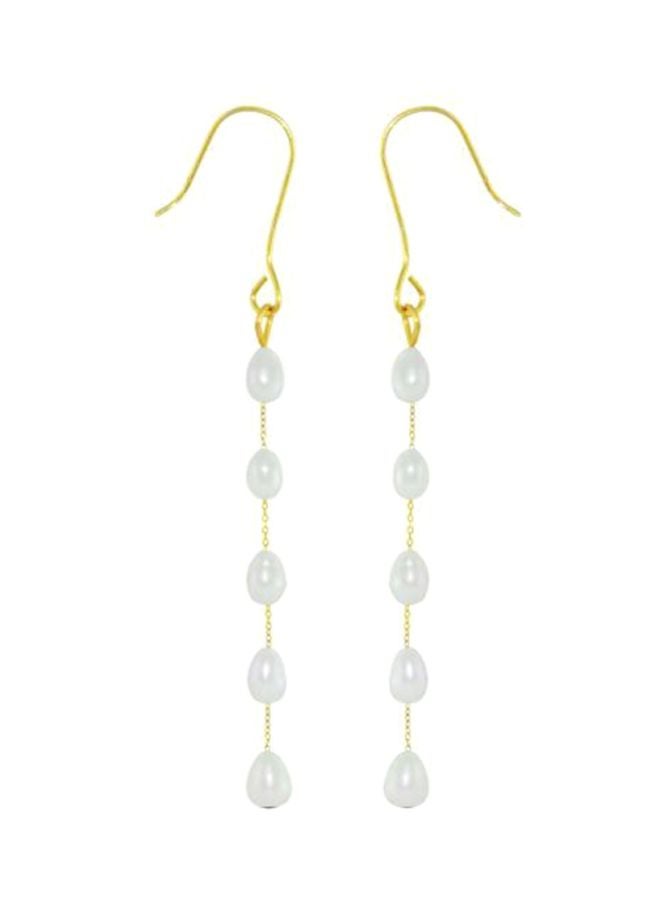 Vera Perla - 10 Karat Gold Pearls Opera Drop Earrings - Image 1
