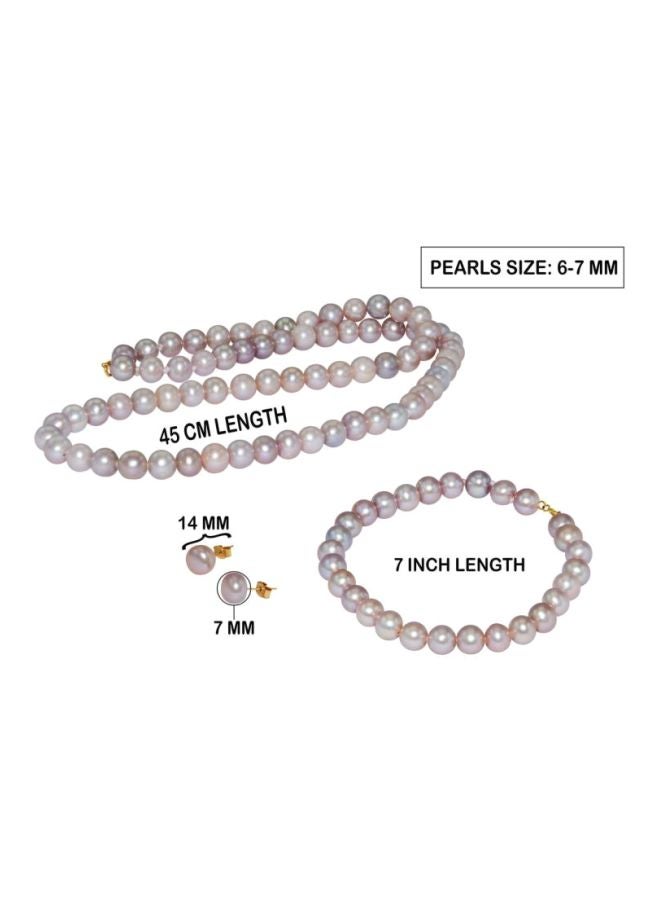 Vera Perla - 4-Piece 18 Karat Gold Jewellery Set - Image 1
