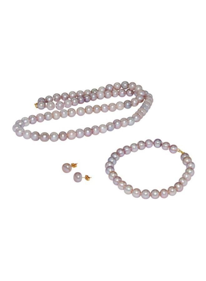 Vera Perla - 4-Piece 18 Karat Gold Jewellery Set - Image 1