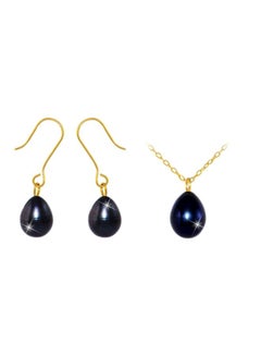 3-Piece 18 Karat Gold Pearl Pendant Jewellery Set