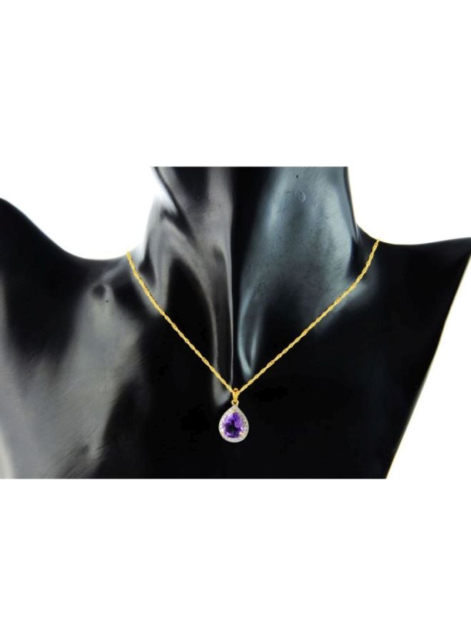 Vera Perla - 18 Karat Gold Diamond Studded Pendant Necklace - Image 1