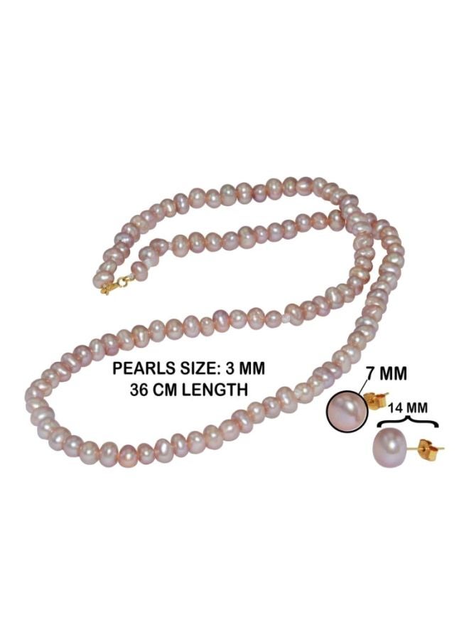 فيرا بيرلا طقم مجوهرات من الذهب عيار 18 قيراطاً واللؤلؤ من 3 قطع - Image 2