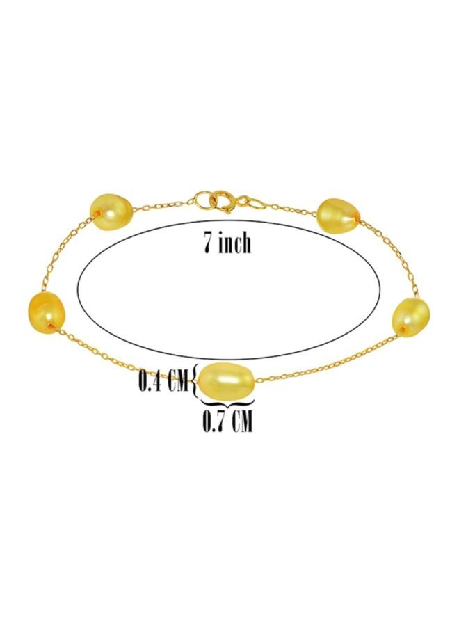 Vera Perla 10K Gold Pearl Beaded Bracelet - Image 2