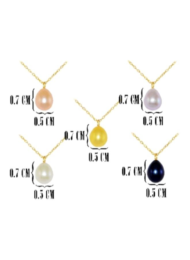 Vera Perla - Pair Of 5 18 Karat Gold Pearl Earrings With Pendants And Necklace - Image 1