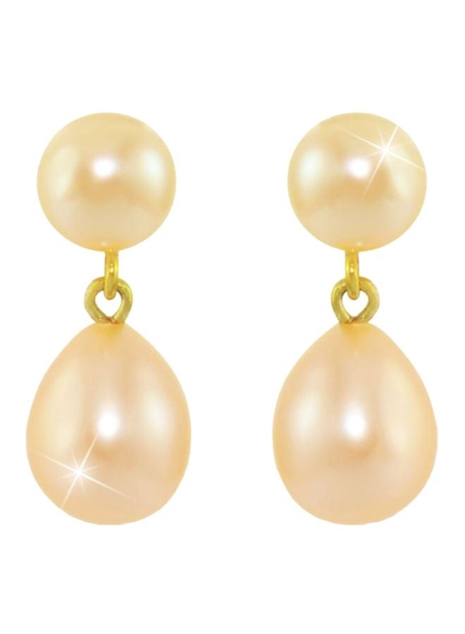 Vera Perla 18 Karat Gold Pearl Dangle Earrings - Image 1