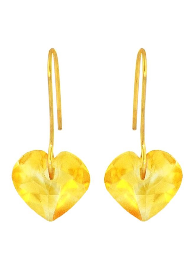 Vera Perla - 10 Karat Gold Citrine Heart Earrings - Image 1