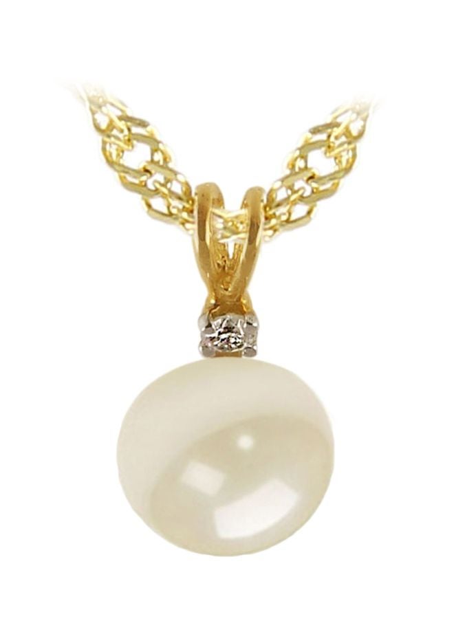 Vera Perla - 18 Karat Gold Pearl Pendant Necklace - Image 1