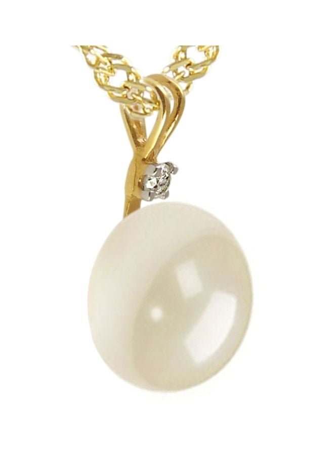 Vera Perla - 18 Karat Gold Pearl Pendant Necklace - Image 1