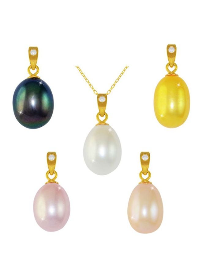 Vera Perla 18 Karat Gold Pearl Pendants And Necklace Set - Image 2