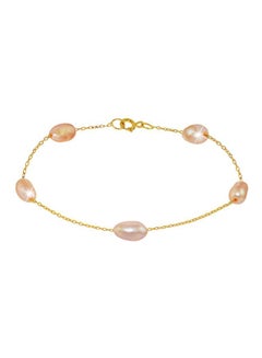 10 Karat Gold Pearl Studded Bracelet