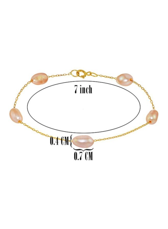 Vera Perla - 10 Karat Gold Pearl Studded Bracelet - Image 1