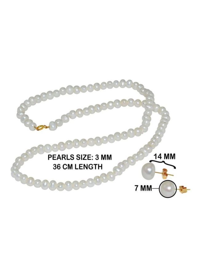 Vera Perla - 3-Piece 18 Karat Gold Jewellery Set - Image 1