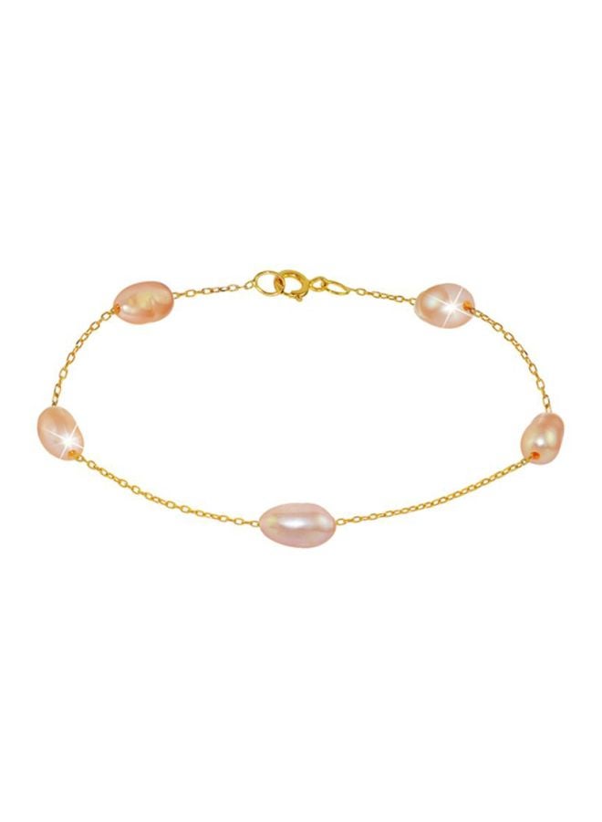 10 Karat Gold Pearl Studded Bracelet
