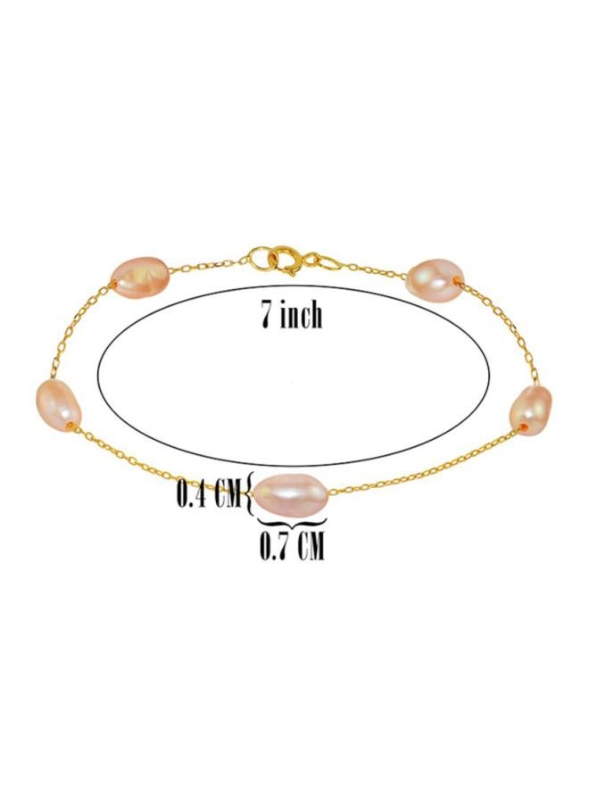 10 Karat Gold Pearl Studded Bracelet