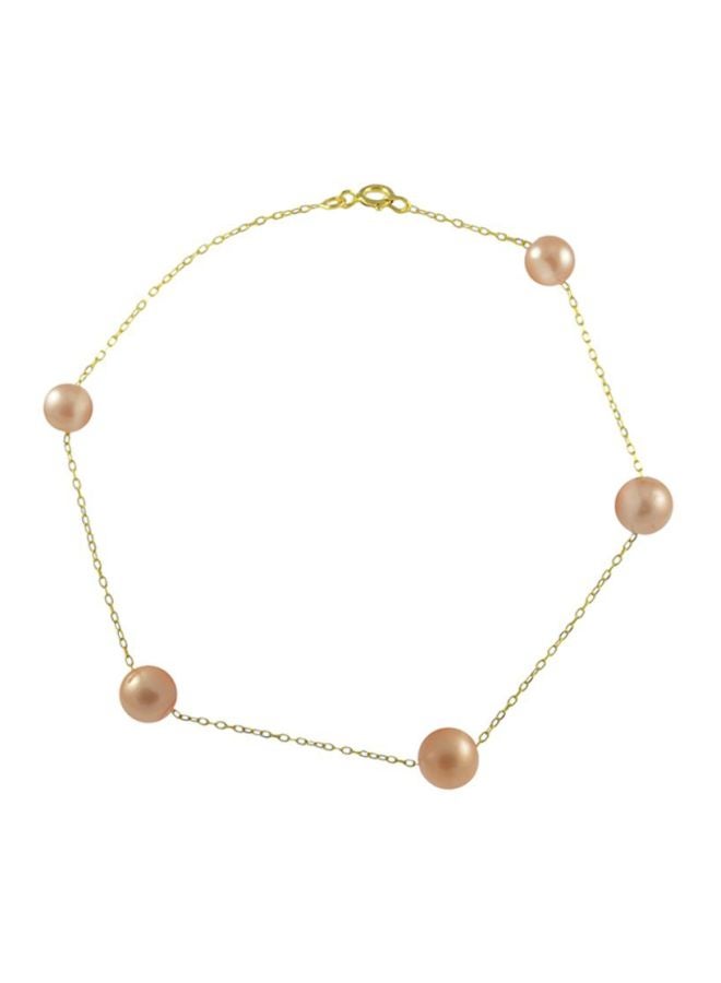 Vera Perla - 18 Karat Solid Gold Gradual Built-in Pearl Bracelet - Image 1