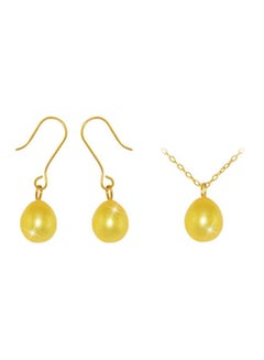 3-Piece 18 Karat Gold Pearl Pendant Necklace Set